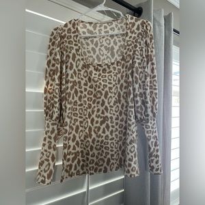 Large printed long sleeve top